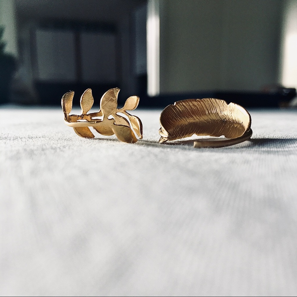 Gold leaf 🍃 stacking rings - Picture 2 of 2